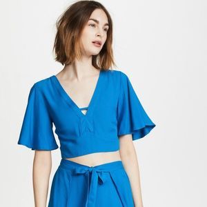 Jack by BB Dakota sz XS flutter sleeve crop top